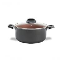 Caçarola Com Tampa 22 Cm 3,45 L Pro-flon Antiaderente Cinza Range Linha Topázio Brinox Cinza - 1