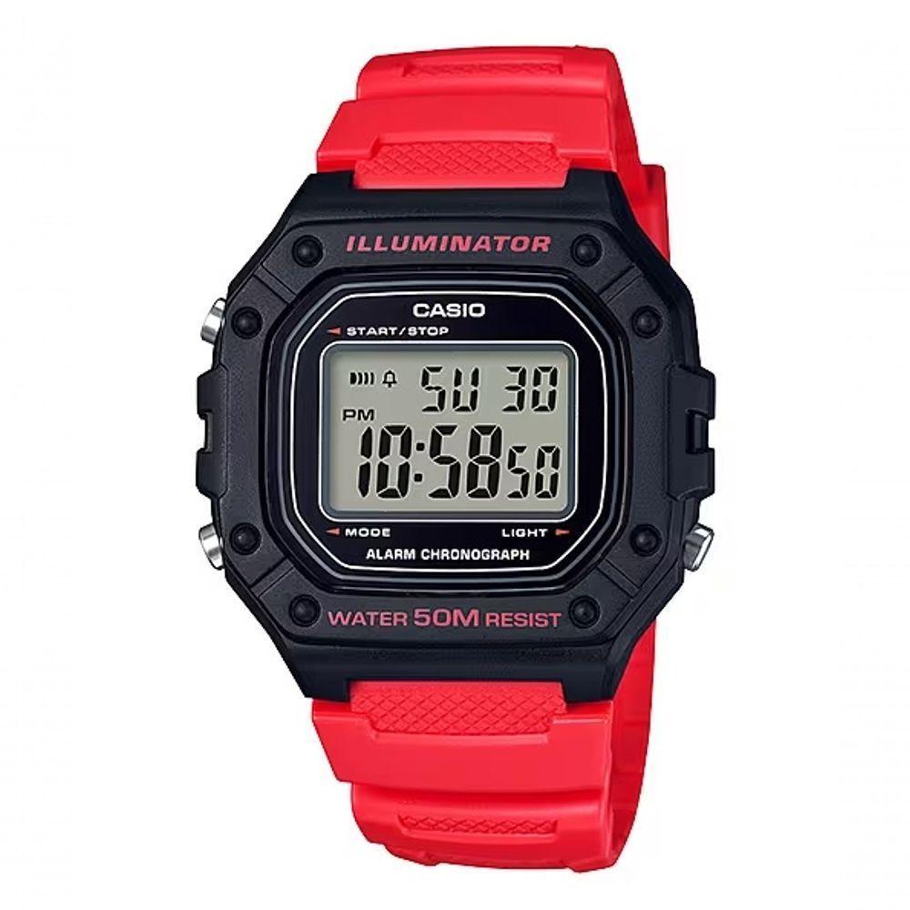 Relógio Casio Standard W-218h-4bvdf Vermelho - 1