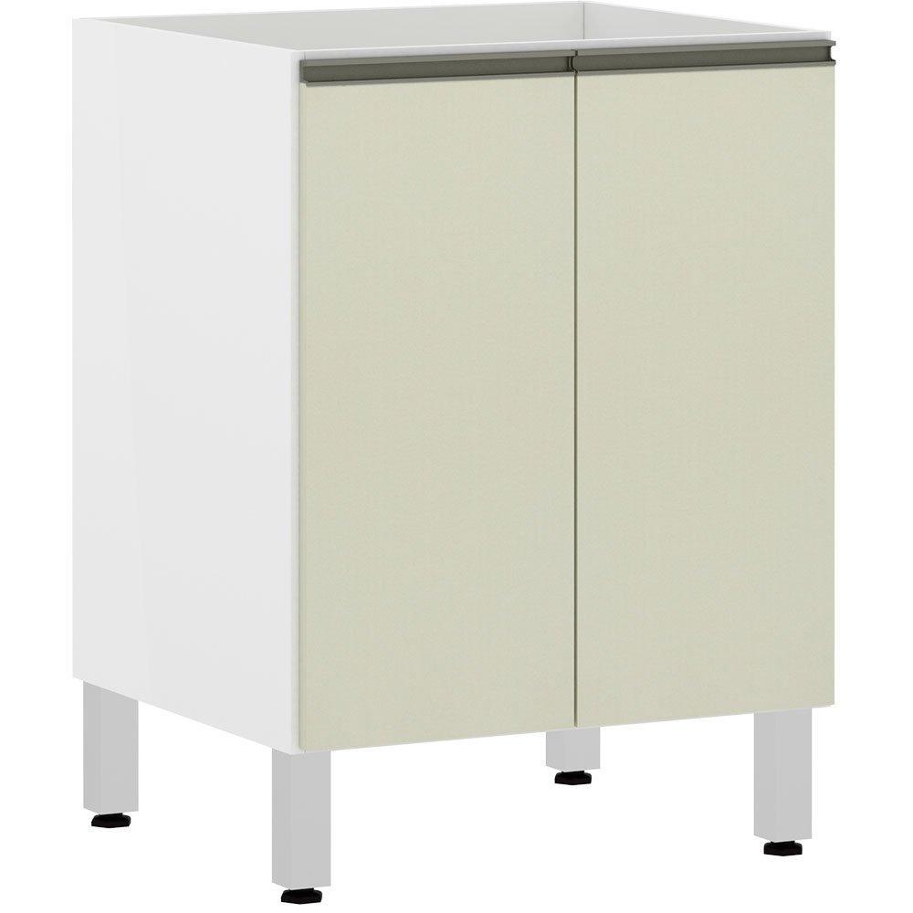 Balcão Sem Tampo 60cm Branco Com Kashmir - 1