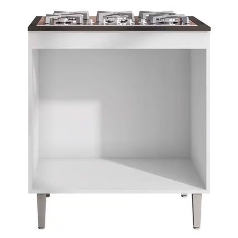 Balcão Com Tampo Para Cooktop 5 Bocas 2 Portas Andréia Branco - Ajl Móveis - 4