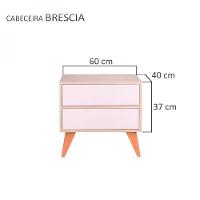 Mesa de Cabeceira com Portas Bréscia Carvalho e Rosa Claro - 2