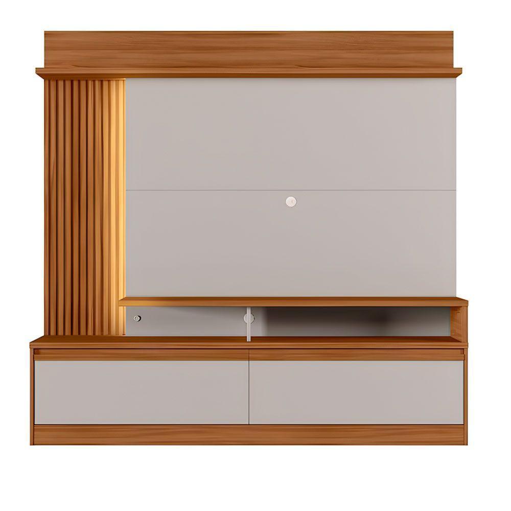 Home Nt1295 183cm Para Tv Até 60 Polegadas Com Detalhe Ripado E Pés Notável Freijó Trend/ Off White Tx - 2