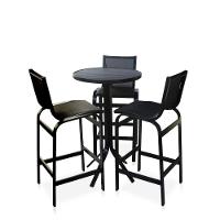 Conjunto Mesa Bistrô Com 3 Banquetas Para área Externa - Preto - 1