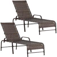 2 Espreguiçadeiras Catar Com Pintura Alumínio Trama Original Argila - 1