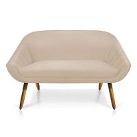 Kit 01 Namoradeira 02 Lugares e 02 Poltronas Giovana Suede Castanho Bege - 6