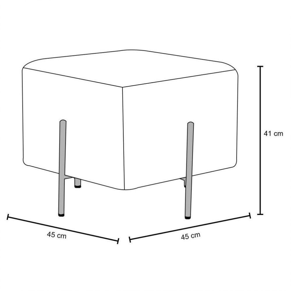 Kit 2 Puffs Decorativos 45cm Base Aço Status A-207 Linho Bege Mesclado - 4