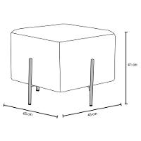 Kit 2 Puffs Decorativos 45cm Base Aço Status A-207 Linho Bege Mesclado - 4