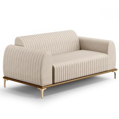 Sofá 150cm 2 Lugares Base Gold Molino D06 Suede C-309 Bege