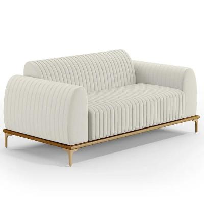 Sofá 180cm 3 Lugares Base Gold Molino D06 Linho C-367 Cru