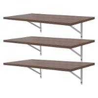 Kit 3 Prateleiras 60 X 30cm Nogal Com Mão Francesa - 1