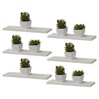 Kit 6 Prateleiras 40 x 15cm Branca Suporte Invisível - 3