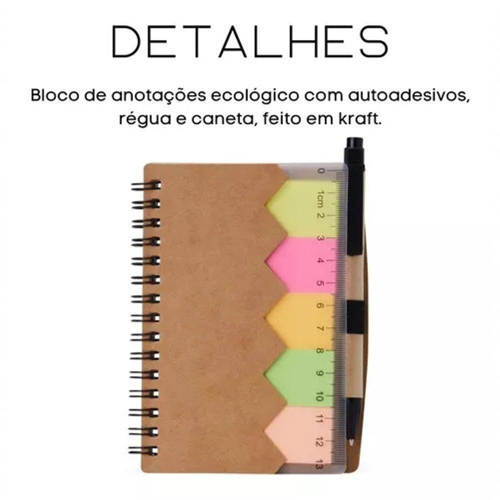 Bloco De Anotações Ecológico Com Caneta E Autoadesivo - 7