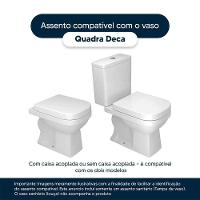 Tampa De Vaso Poliéster Com Fechamento Lento Quadra Preto Fosco Para Louça Deca Com Ferragem Dourada - 5