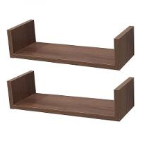 Kit 2 Prateleiras U 40 X 20cm Nogal Suporte Invisível - 2