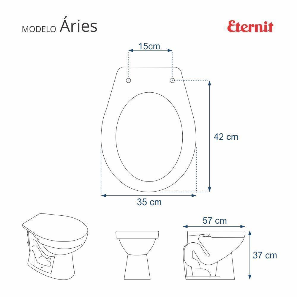 Tampa de Vaso em Mdf Aries Bege Claro para Bacia Eternit - 2