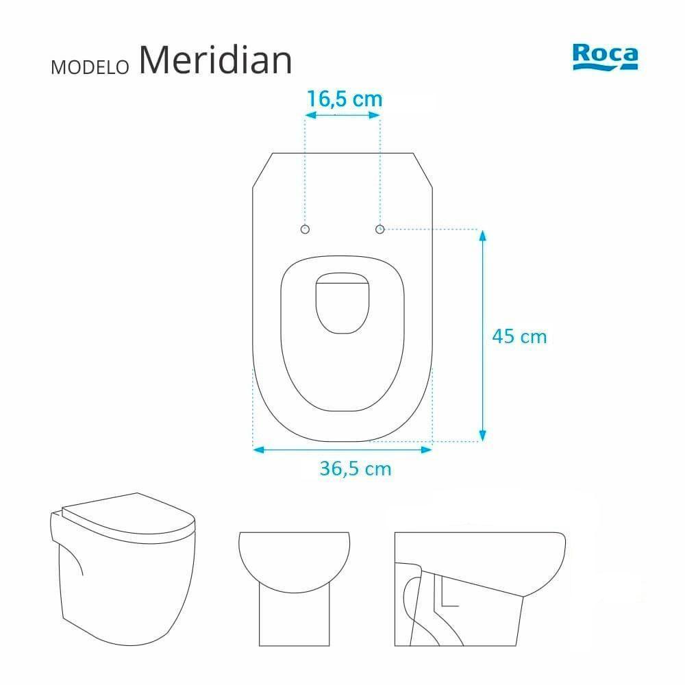 Assento Sanitário Meridian Branco Roca - 4