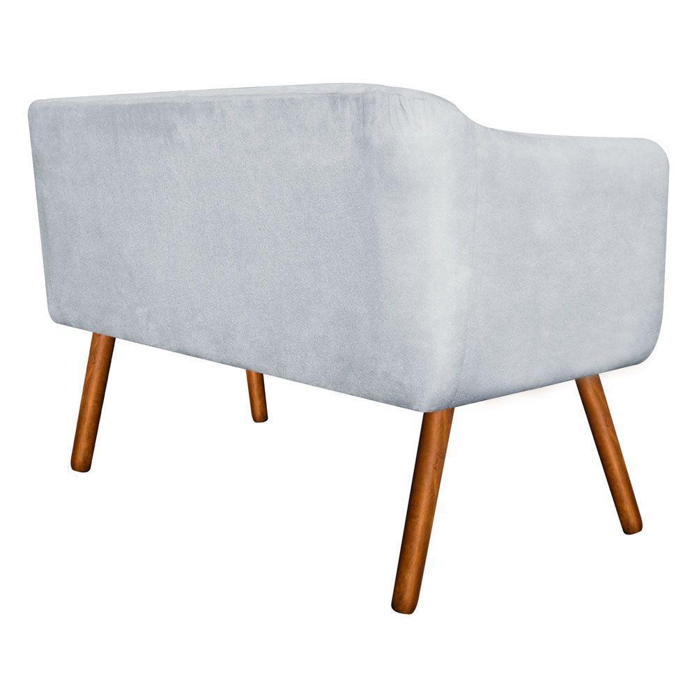 Namoradeira Julia 2 Lugares Cinza Com Strass Pés Palito - 2