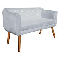 Namoradeira Julia 2 Lugares Cinza Com Strass Pés Palito - 1