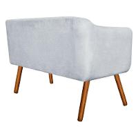 Namoradeira Julia 2 Lugares Cinza Com Strass Pés Palito - 2