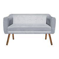 Namoradeira Julia 2 Lugares Cinza Com Strass Pés Palito - 3