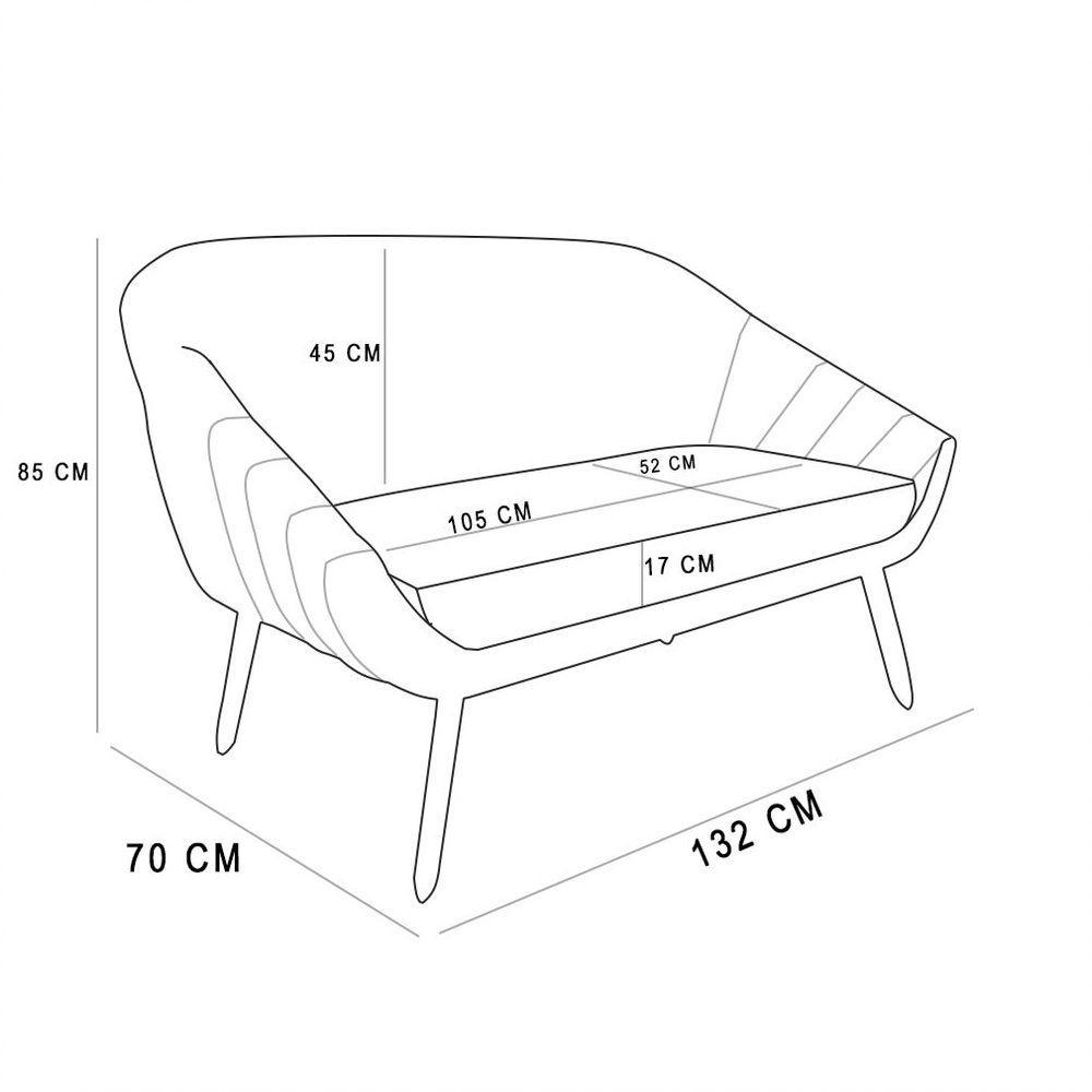 Kit 01 Namoradeira 02 Lugares E 01 Poltrona Giovana Suede Bege - 3