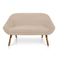 Kit 01 Namoradeira 02 Lugares E 01 Poltrona Giovana Suede Bege