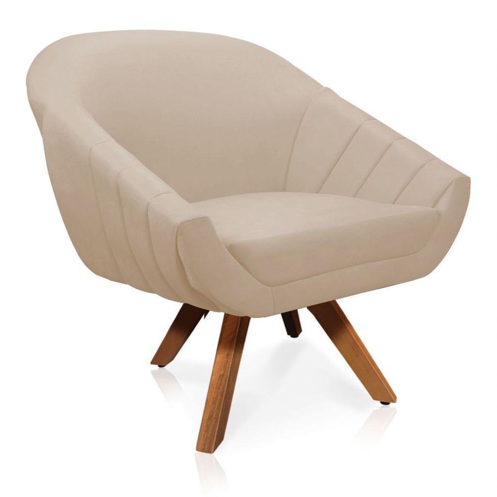 Kit 01 Namoradeira 02 Lugares E 02 Poltronas Giovana Suede Bege - 4