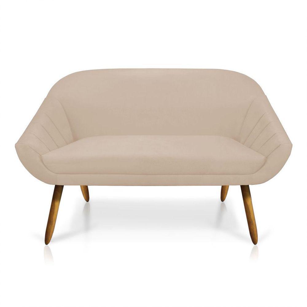Kit 01 Namoradeira 02 Lugares E 02 Poltronas Giovana Suede Bege - 8