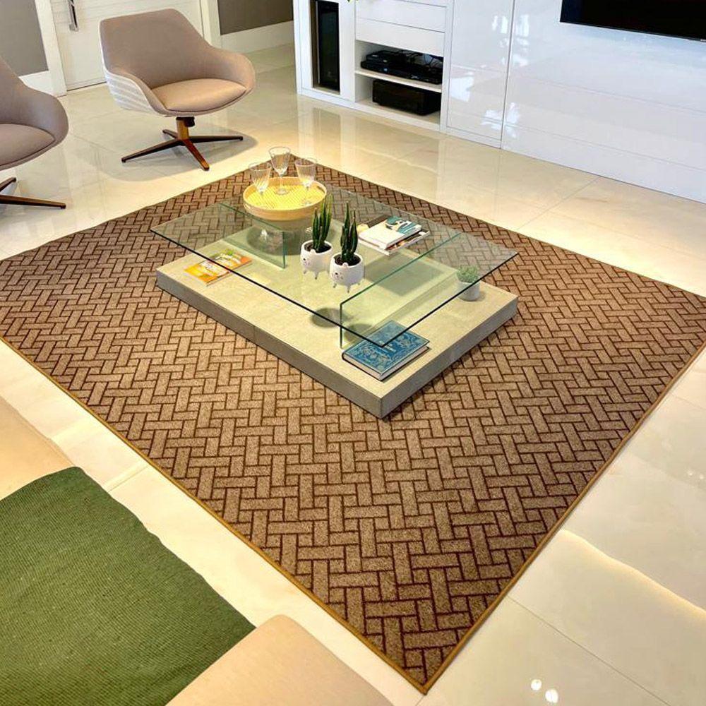 Tapete Carpete Elegante Trama 1,50 X 2,00 Titulos Cor Marrom - 2