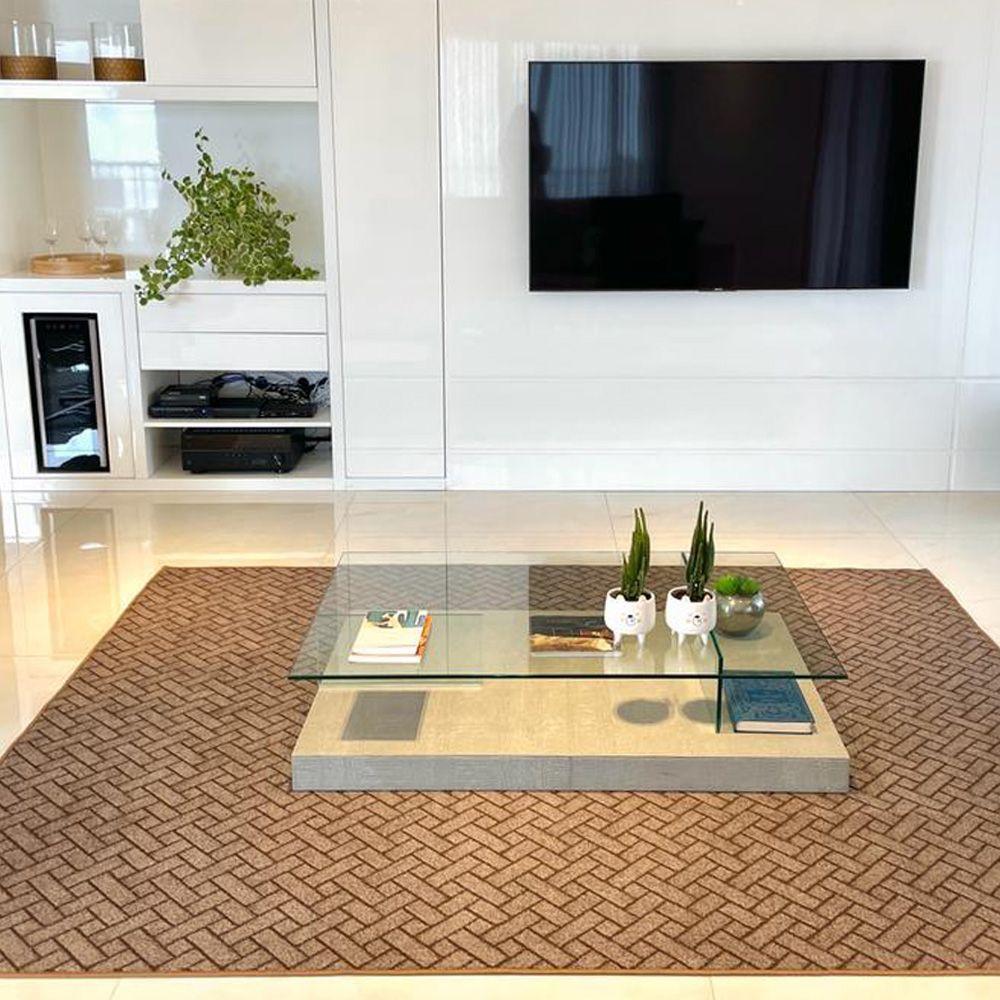 Tapete Carpete Elegante Trama 1,50 X 2,00 Titulos Cor Marrom - 3