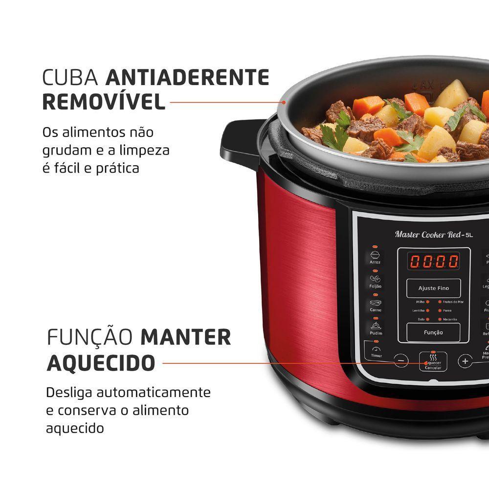 Panela De Pressão Elétrica Mondial Master Cooker Red Pe-39 Vermelho/Inox 127V - 6