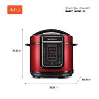 Panela De Pressão Elétrica Mondial Master Cooker Red Pe-39 Vermelho/Inox 127V - 3