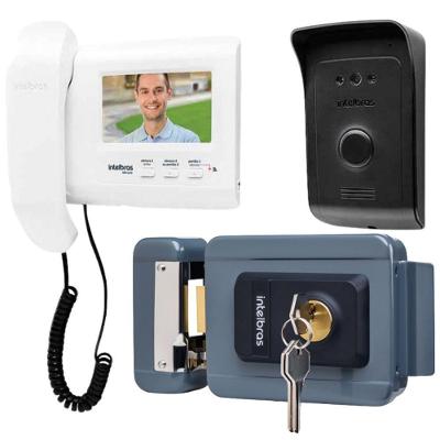 Kit 1 Vídeo Porteiro Interfone Ivr 1010 + 1 Fechadura Fx1500 Cinza Intelbras Ivr1010 Fx 1500