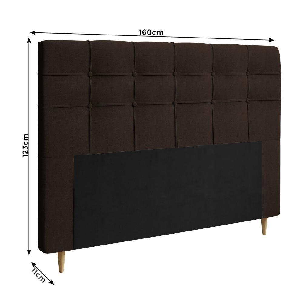 Cabeceira Queen Estofada Veloplus Dobuê Hanover Chocolate - 2