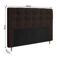 Cabeceira Queen Estofada Veloplus Dobuê Hanover Chocolate - 2
