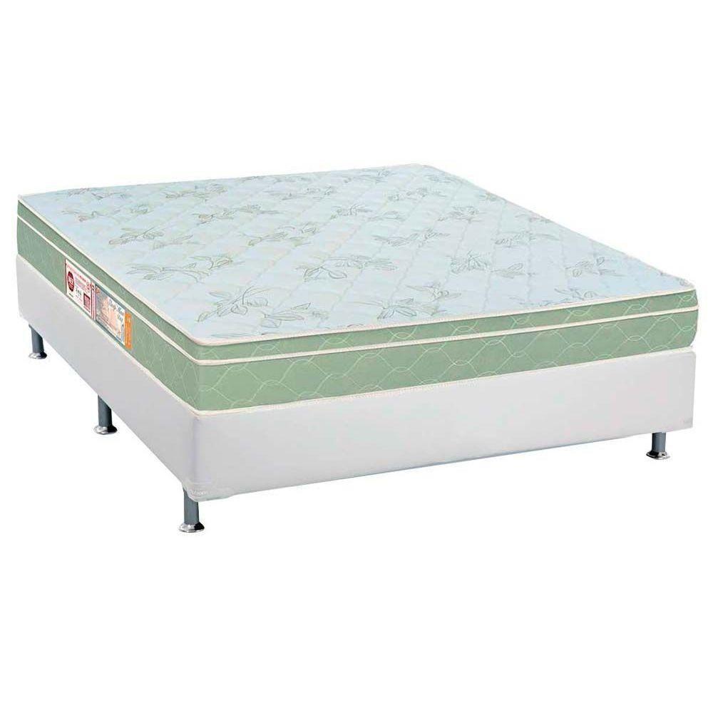 Cama Box Casal: Colchão Espuma D33 Castor Sleep Max + Base Crc Courano White(138X188) - 1
