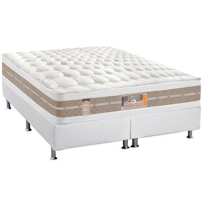 Cama Box King: Colchão Molas Pocket Ensacadas Castor Silver Star Air Df + Base Branco(193X203)