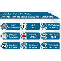 Cama Box King: Colchão Molas Ensacadas Anjos MasterPocket Confortable + Base CRC Suede Black(193x203)