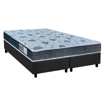 Cama Box Queen: Colchão Espuma Orthoflex D45/EP Cecina + Base CRC Suede Gray(158x198)