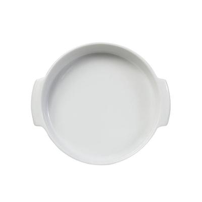Travessa Redonda Em Porcelana Assar E Servir 25x5cm Germer Branco