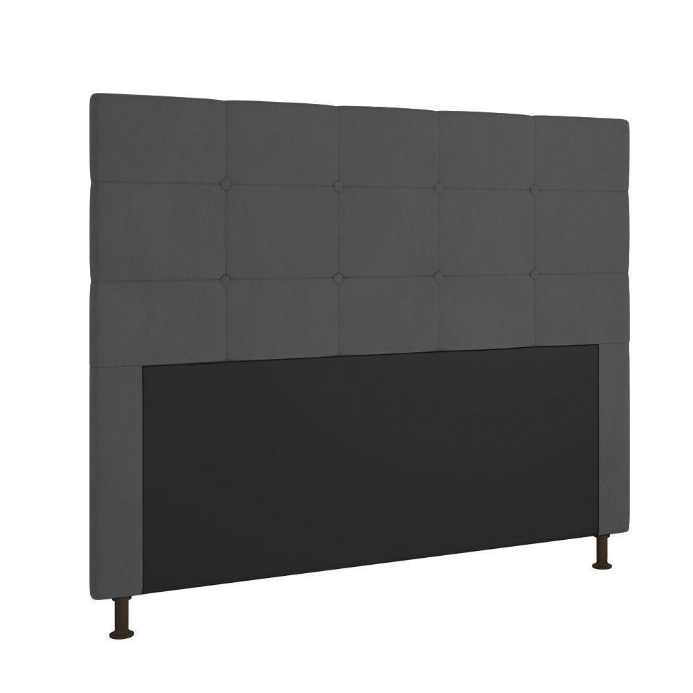 Cabeceira Stambul Para Cama Box Casal 140 Cm Suede Grafite - D'rossi - 1
