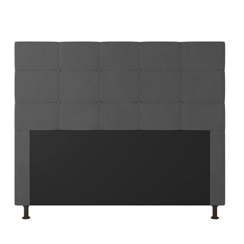 Cabeceira Stambul Para Cama Box Casal 140 Cm Suede Grafite - D'rossi - 3