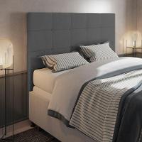 Cabeceira Stambul Para Cama Box Casal 140 Cm Suede Grafite - D'rossi - 4