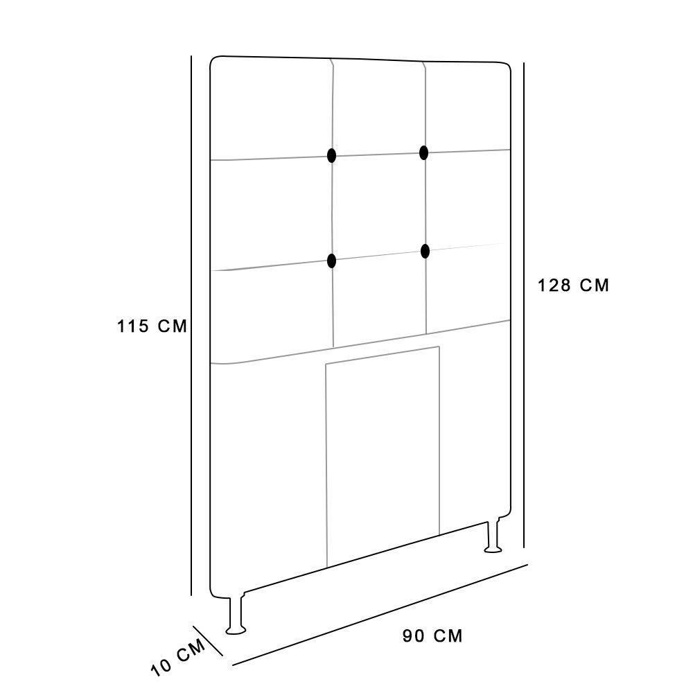 Cabeceira Cama Box Solteiro 90cm Suede Bege - 2