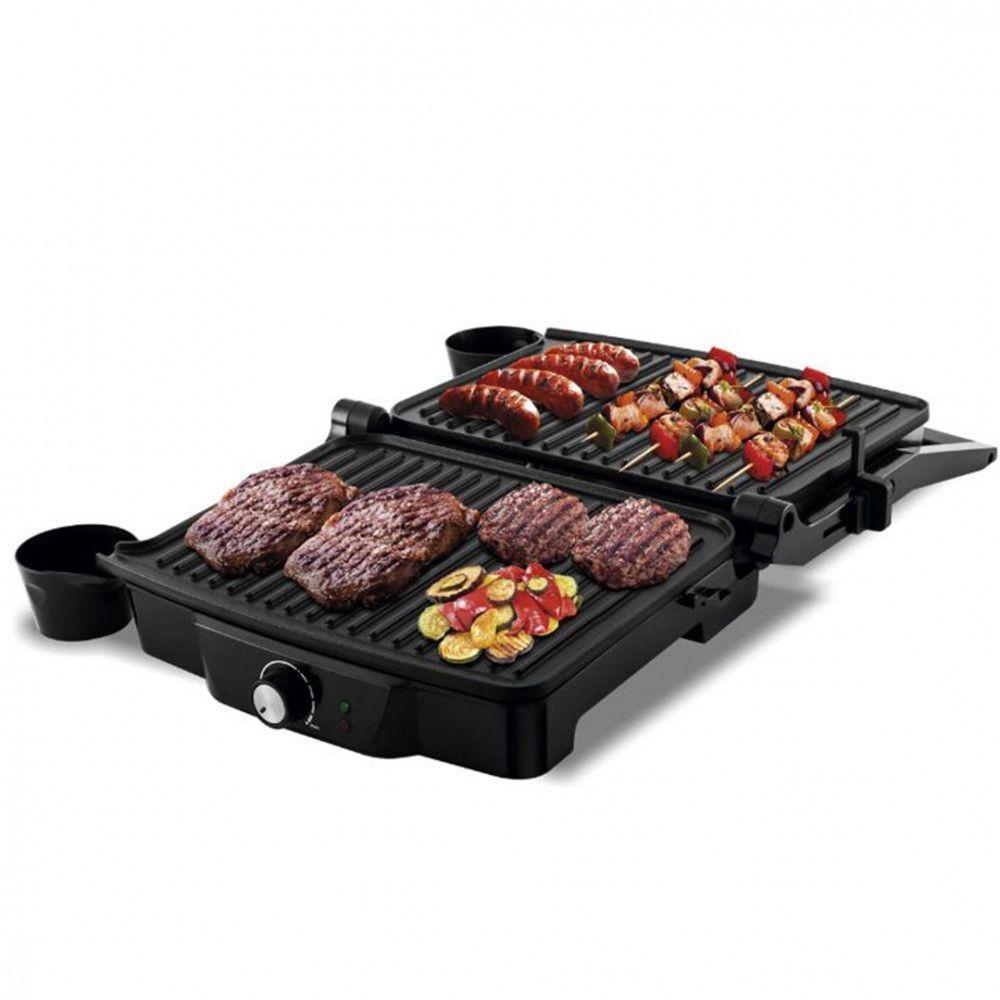 Grill Press 180 Britânia Com Chapas Antiaderentes E Abertura De 180 Graus Preto Com Inox 220v - 2