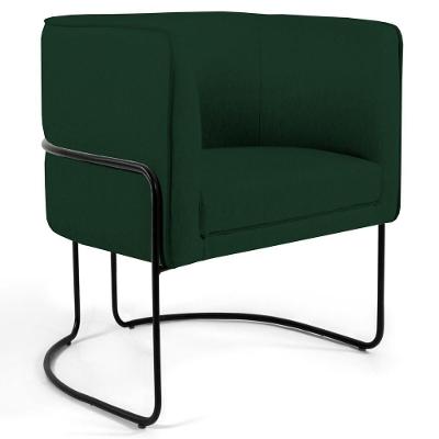 Poltrona Base Aço Betina B303 Veludo Verde Musgo Domi
