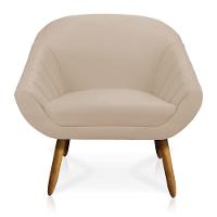 Kit 01 Namoradeira 02 Lugares e 02 Poltronas Giovana Suede Bege Castanho