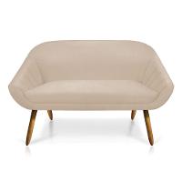 Kit 01 Namoradeira 02 Lugares e 02 Poltronas Giovana Suede Bege Castanho - 6