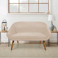 Kit 01 Namoradeira 02 Lugares e 02 Poltronas Giovana Suede Bege Castanho - 8