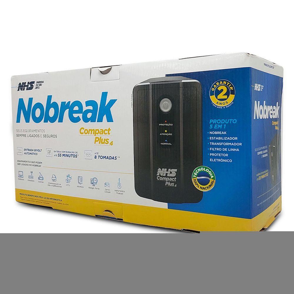 Nobreak 1000va Nhs Compact Plus 4 Senoidal, Entrada Bivolt, S/120v, Bat. 2x 7ah/12v - 91.a0.a01000 - 8
